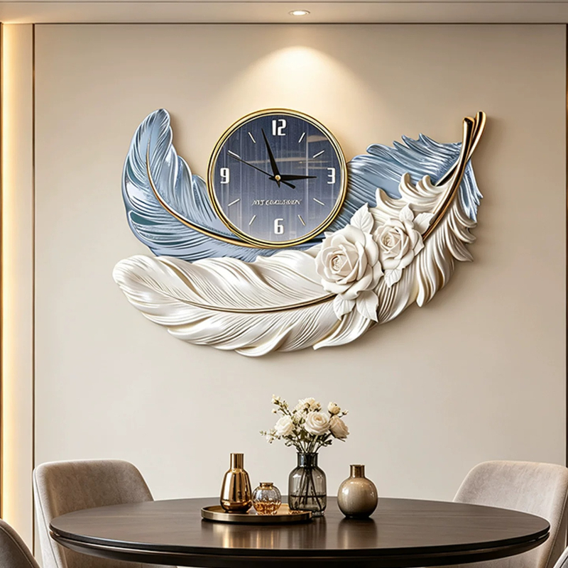 Luxury Watch Wall Clock - Элитные настенные часы с перьевым дизайном,