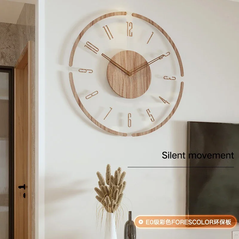 Luxury Watch Wall Clock - Акриловые прозрачные настенные часы, деревянные бесшумные
