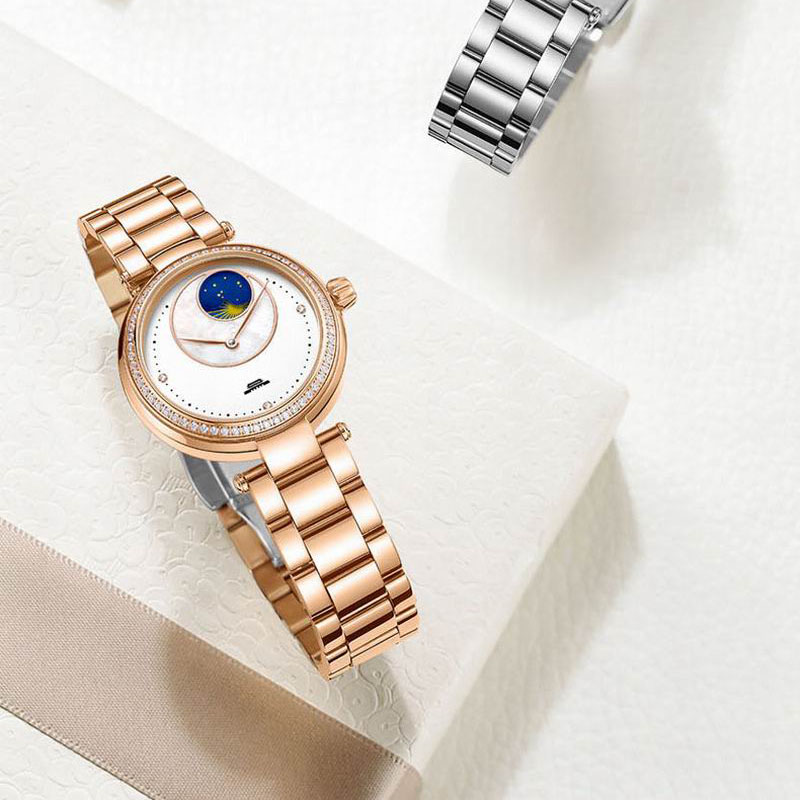 Luxury Watch Moon Phase - Часы Beijing Watch, автоматические, с кожаным