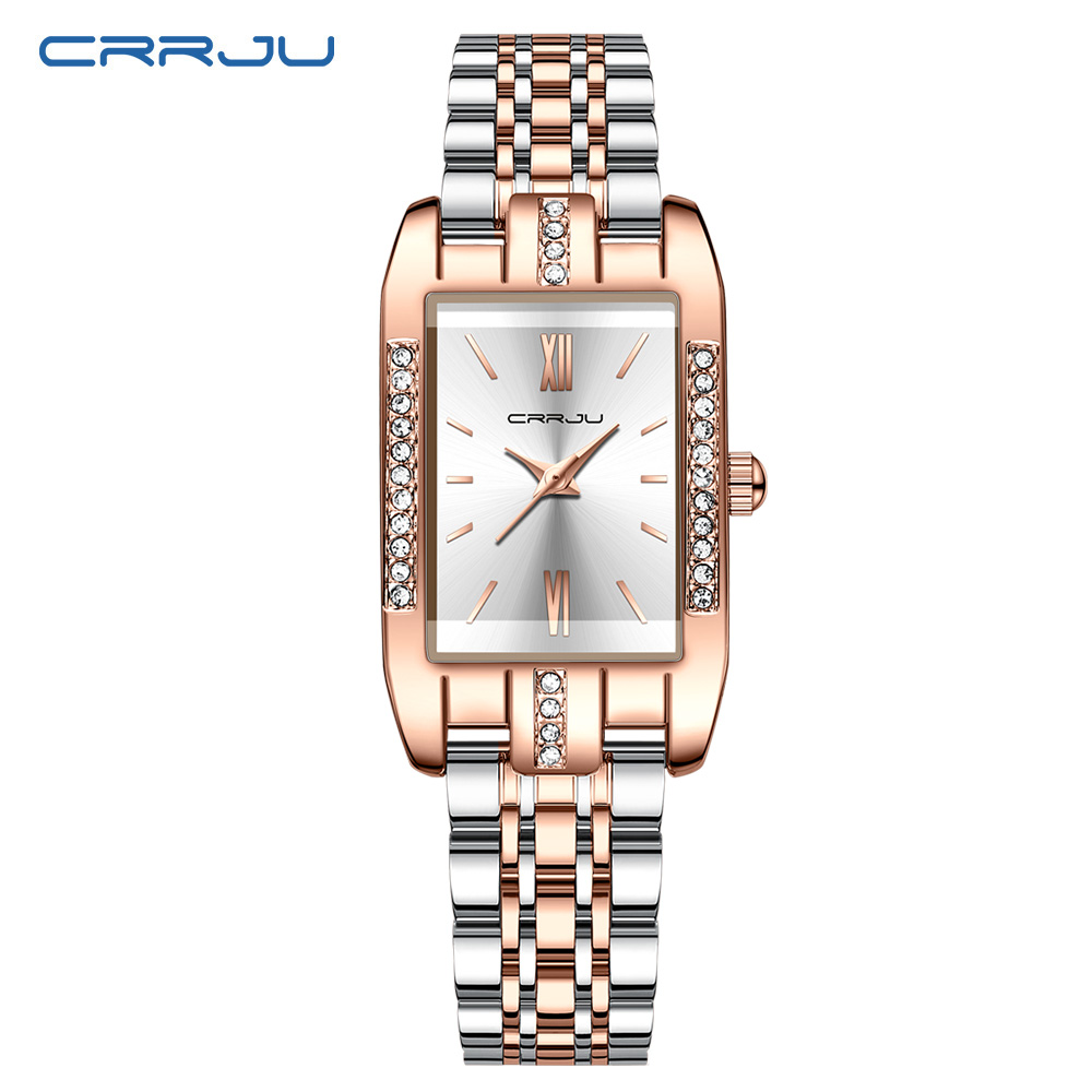 Lux Watch - CRRJU Роскошные квадратные часы для женщин,