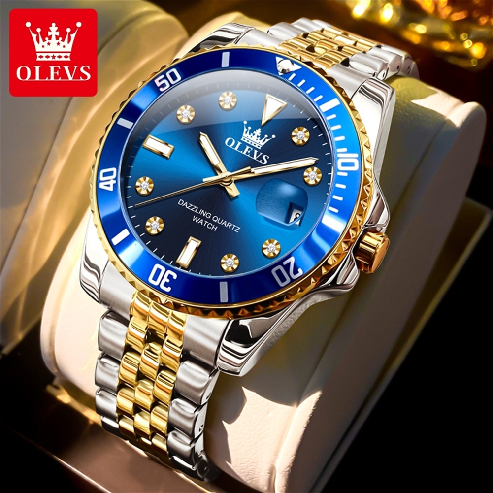 Luxury Watch Black - OLEVS Роскошные часы для бизнеса Водонепроницаемые