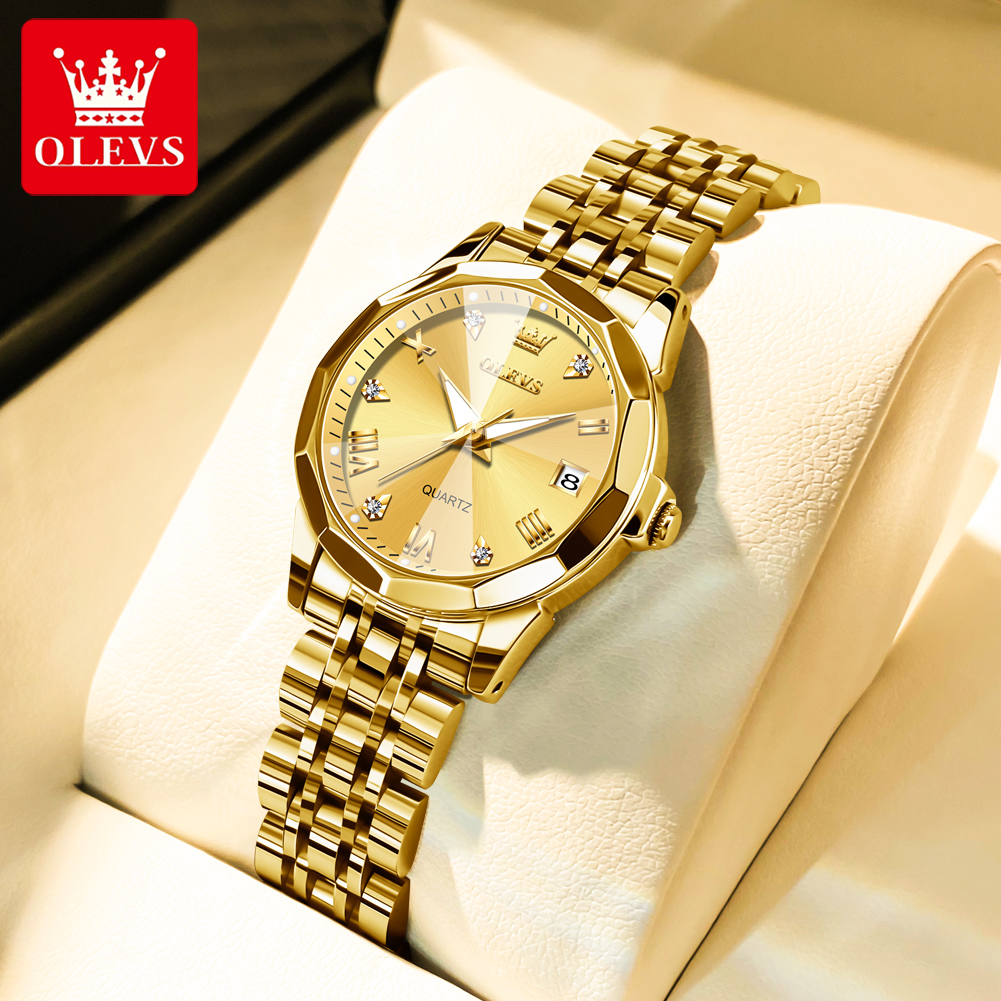 Lux Watch - OLEVS модные золотые часы для женщин,