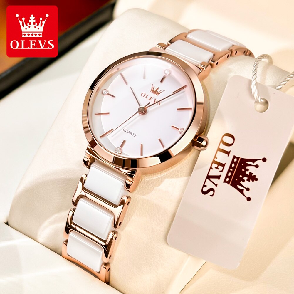 Lux Watch - Женские кварцевые часы с керамическим ремешком,