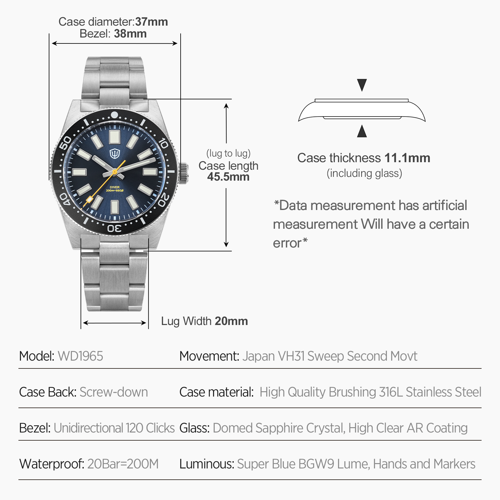 Мужские часы Watchdives 37 мм  – обзор и цена Luxury Watch Business