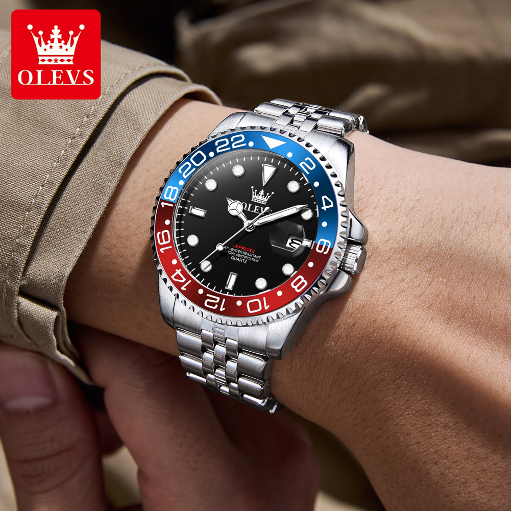 OLEVS 5657 Оригинальные мужски – обзор и цена Luxury Watch Moon Phase